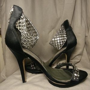 Rhinestone Ankle Strap Heels
